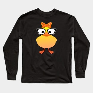 Cool Rubber duck with glasses Long Sleeve T-Shirt